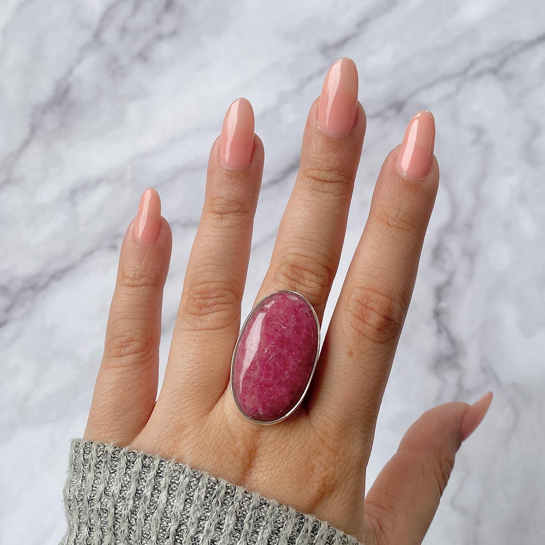 Rhodonite Adjustable Ring-(RDN-R-34)